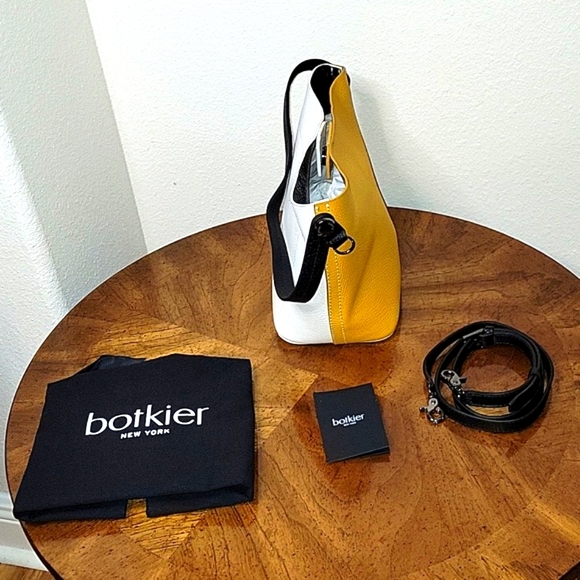 botkier Convertible Bucket Leather Bag, Turmeric Combo, NWT - Picture 3 of 15